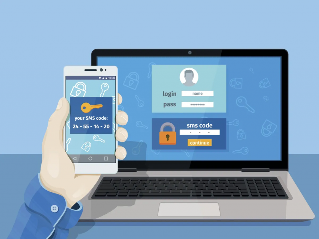 Minh họa xác thực bằng SMS và Authenticator